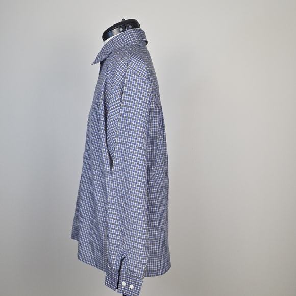 Les Ailes de la Mode Blue Checkered Button-Up Shirt – Vintage 90s – Size L - Picture 4 of 9